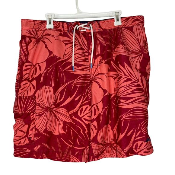 Tommy Bahama XXL Swim Trunks Shorts Red Floral Tropical Drawstring Lined - Picture 1 of 5